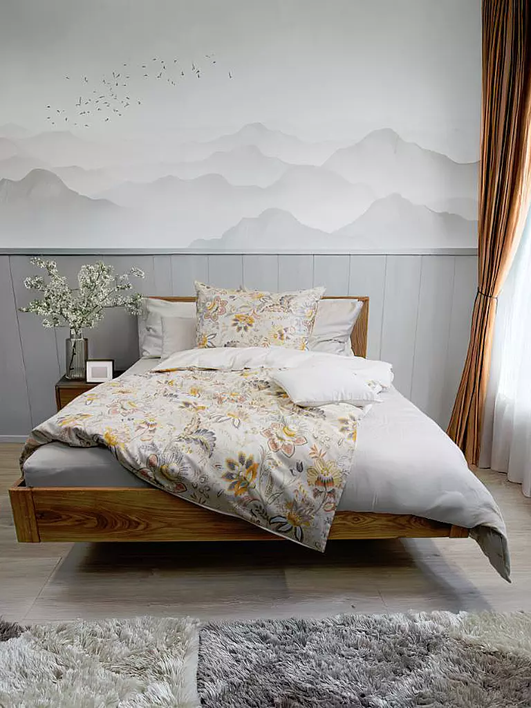 FLEURESSE | Satin Bettwäsche MIAMI 70x90cm/140x220cm Vanilla | hellblau