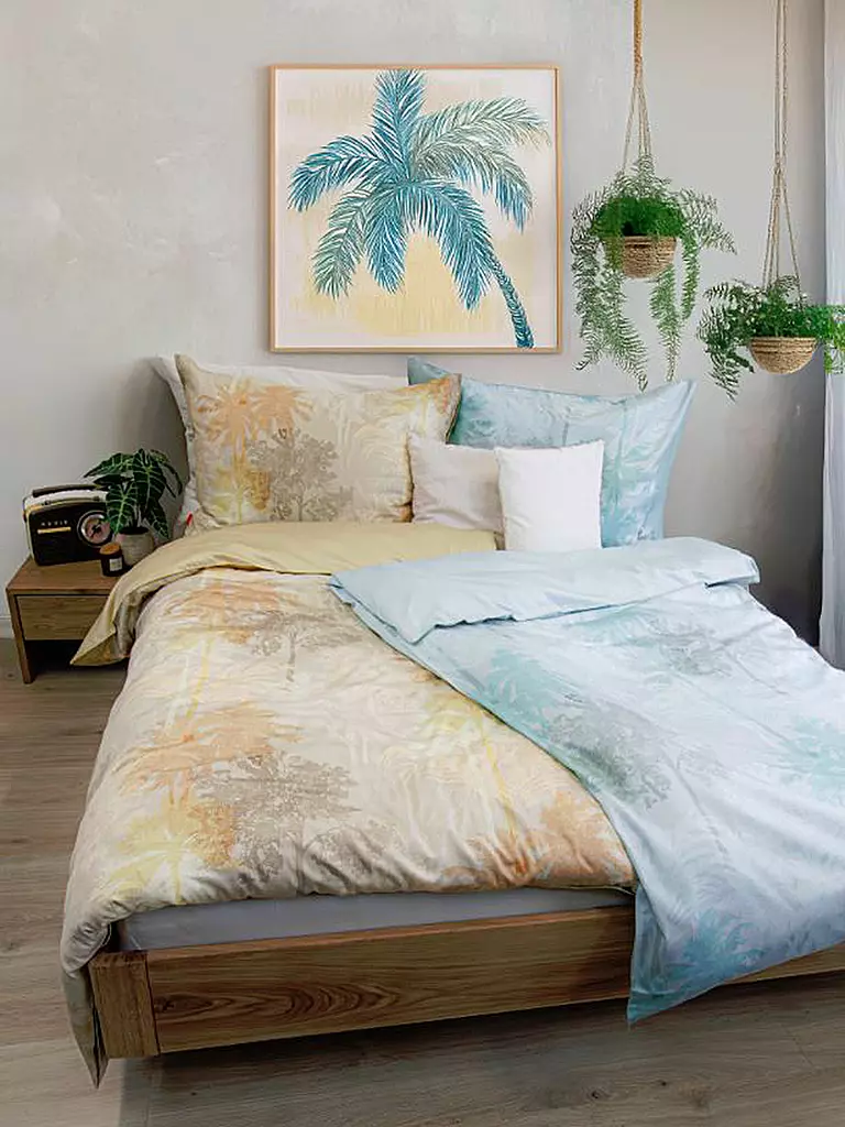 FLEURESSE | Satin Bettwäsche MIAMI 70x90cm/140x220cm | hellblau