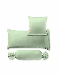 FLEURESSE | Satin Kissenbezug ROYAL UNI 2er 40x40cm Orange  | grün