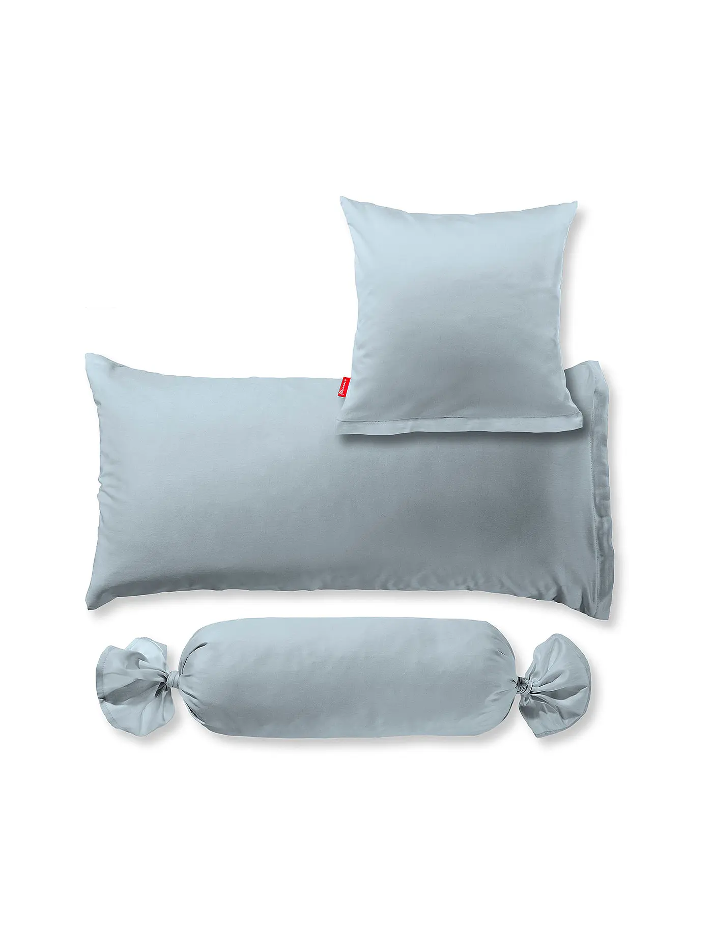 FLEURESSE | Satin Kissenbezug Royal Uni 2x 40x40cm Sand | hellblau