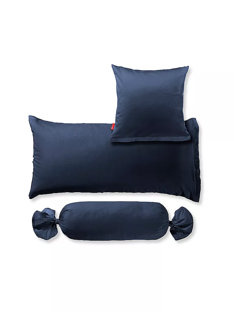 FLEURESSE | Satin Kissenbezug Royal Uni 2er 40x80cm Nachtblau | dunkelblau