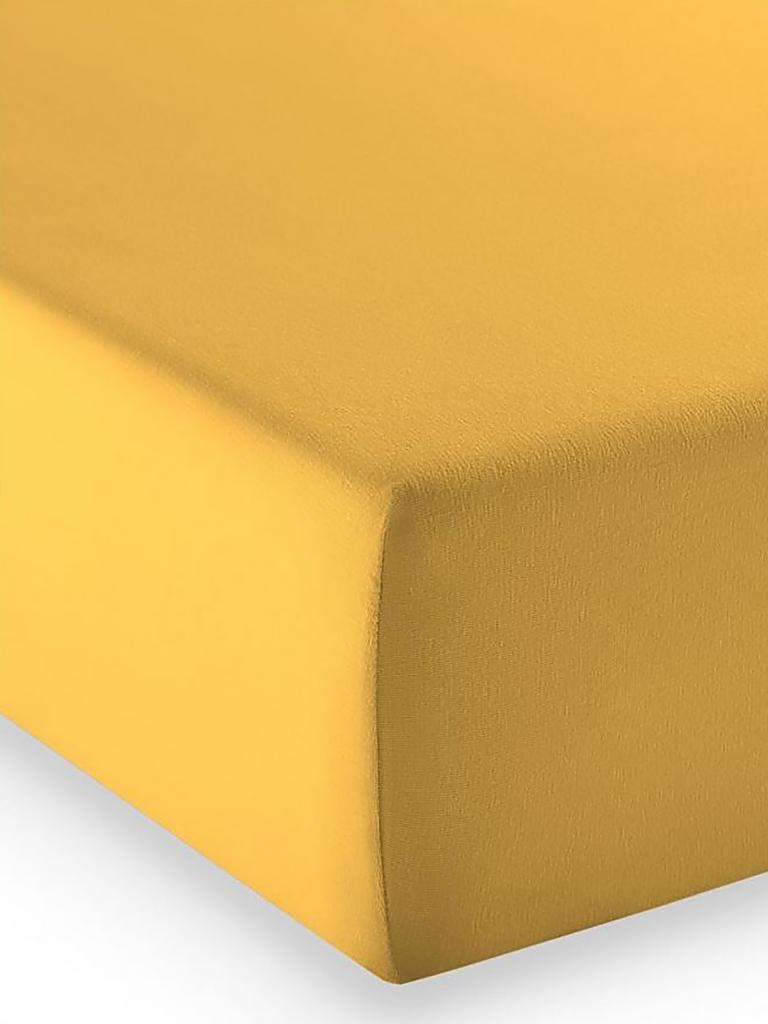 FLEURESSE | Spannleintuch "Elasto Comfort" 150x200cm (Gold) | gelb