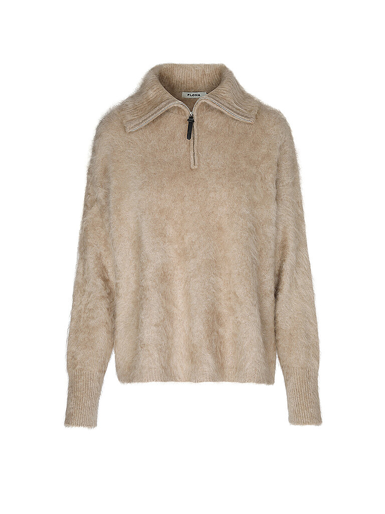 FLONA COLLECTION Kaschmirpullover  hellbraun | S
