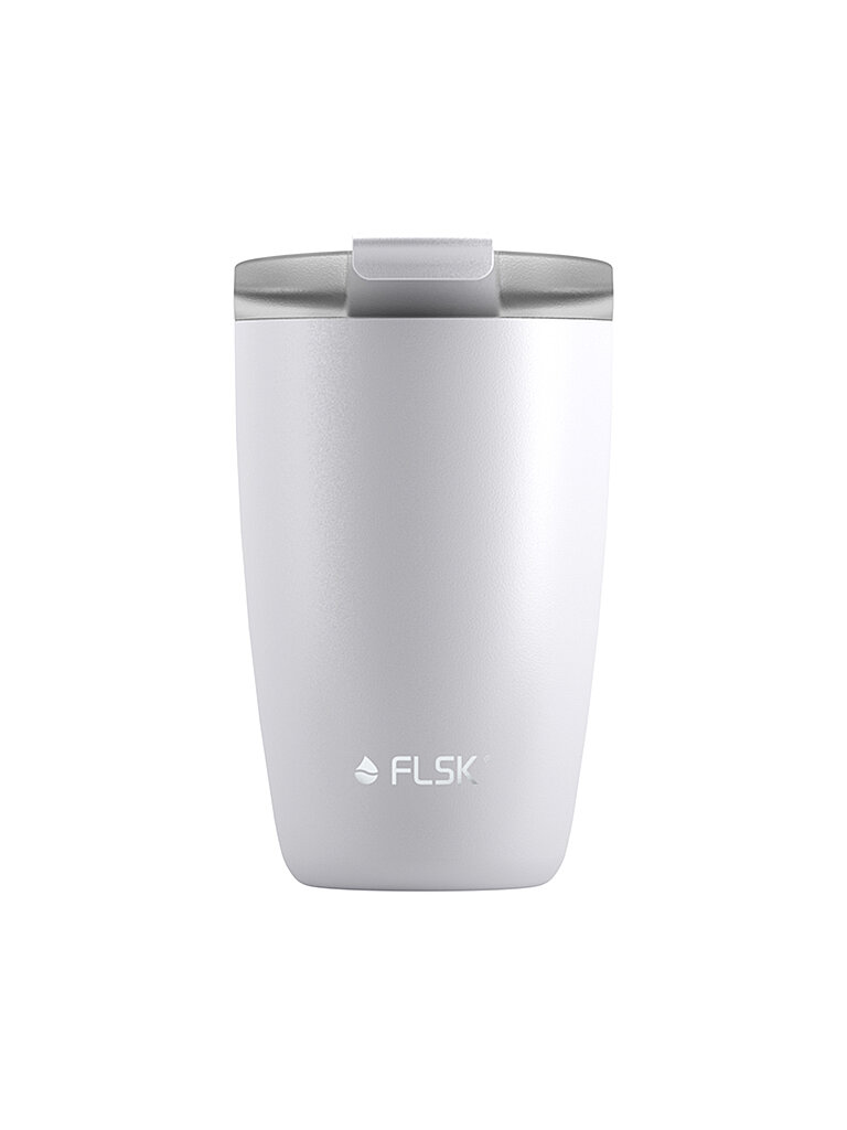 FLSK Isolierbecher - Thermosbecher CUP Coffee to go-Becher 0,35l Edelstahl White weiss