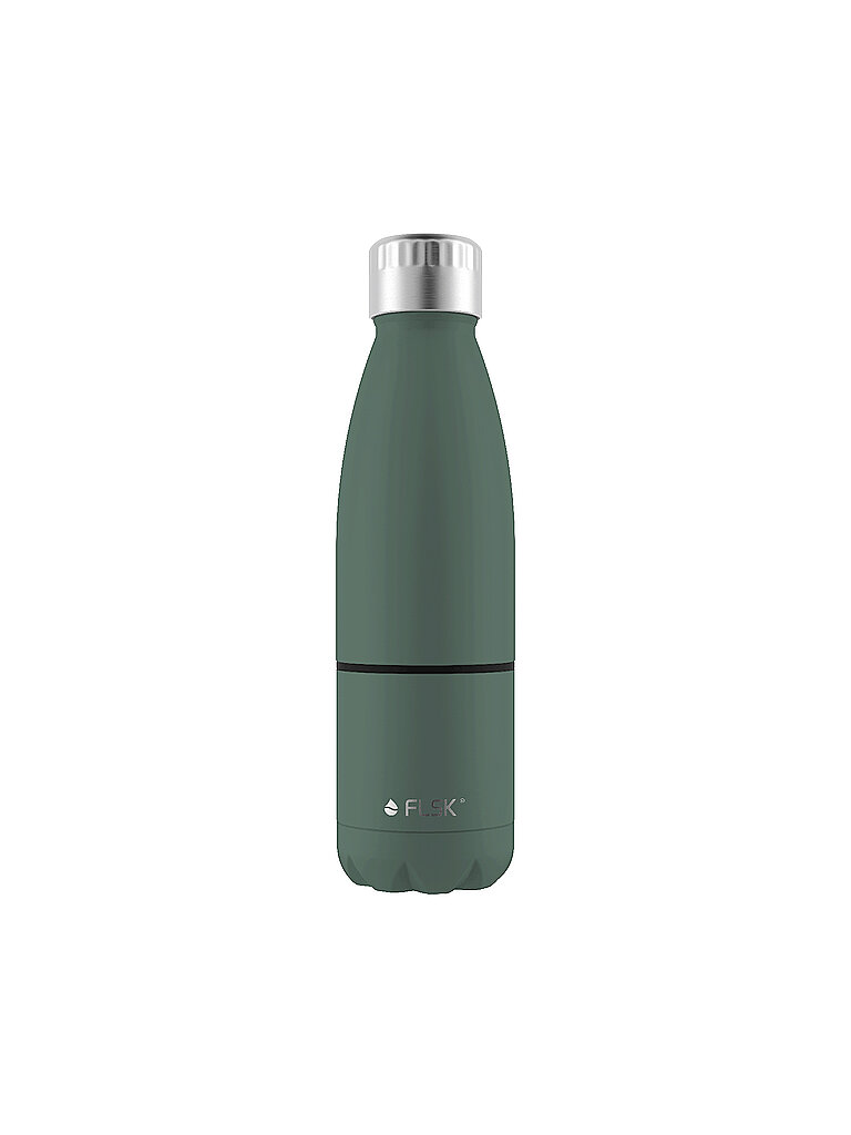 FLSK Isolierflasche - Trinkflasche mit Becher 0,7l Ridge-Green dunkelgrün