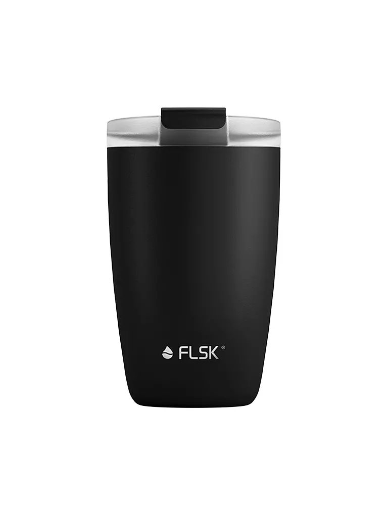 FLSK | Isolierbecher - Thermosbecher CUP Coffee to go-Becher 0,35l Edelstahl Black | schwarz