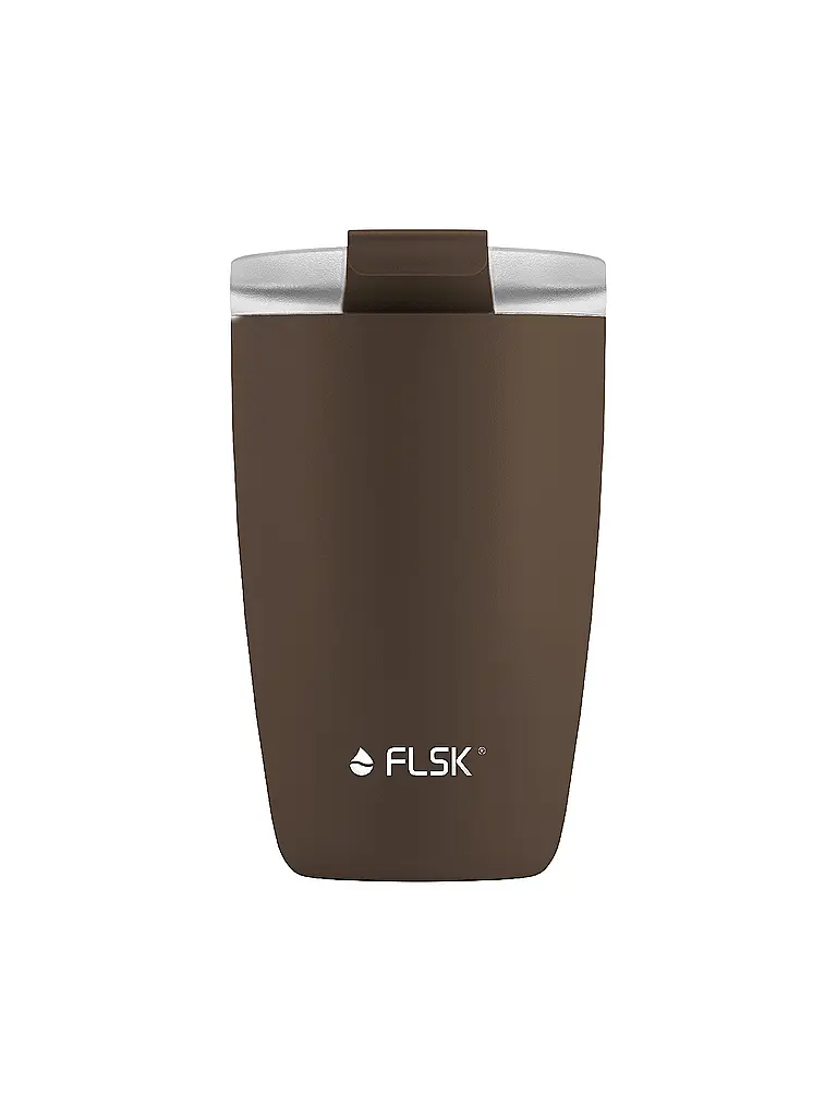 FLSK | Isolierbecher - Thermosbecher CUP Coffee to go-Becher 0,35l Edelstahl Chocolate | Braun