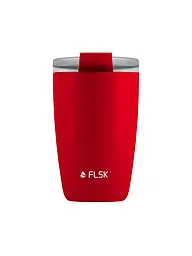 FLSK | Isolierbecher - Thermosbecher CUP Coffee to go-Becher 0,35l Edelstahl White | Rot