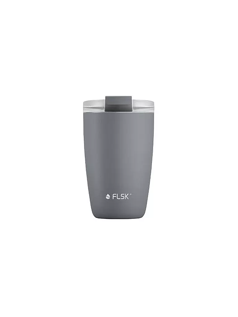FLSK | Isolierbecher - Thermosbecher CUP Coffee to go-Becher 0,35l Edelstahl Stone | grau