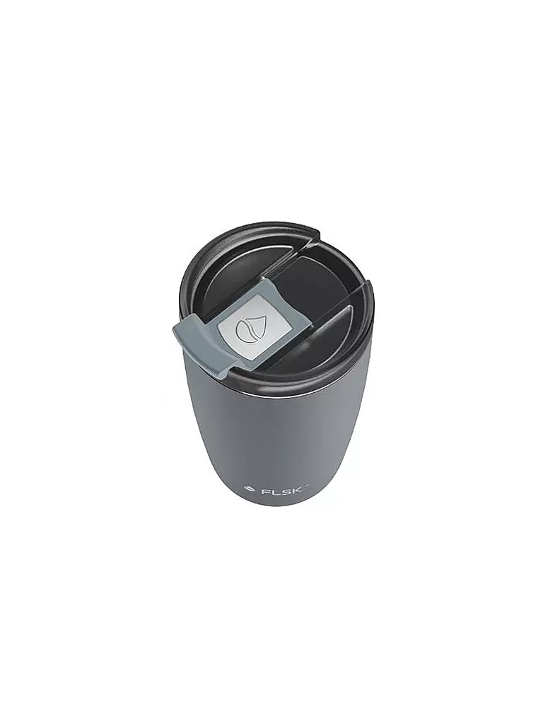 FLSK | Isolierbecher - Thermosbecher CUP Coffee to go-Becher 0,35l Edelstahl Stone | grau