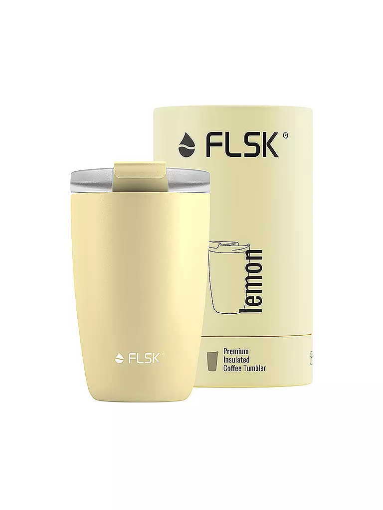 FLSK | Isolierbecher - Thermosbecher CUP Coffee to go-Becher 0,35l Lemon | gelb