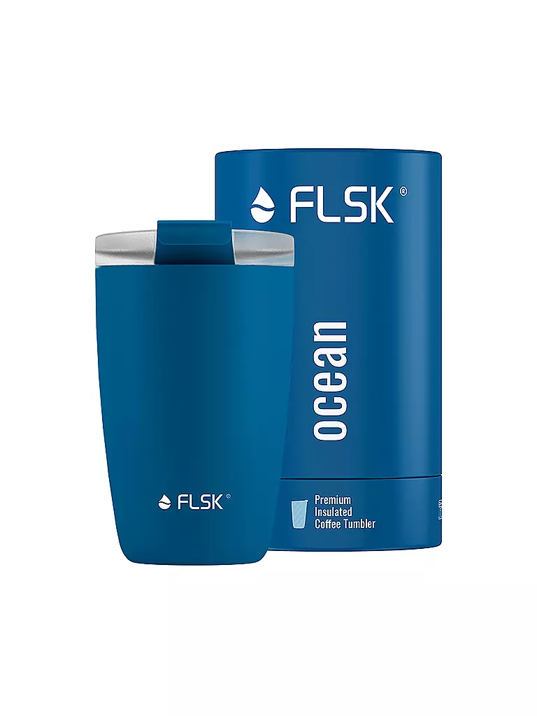 FLSK | Isolierbecher - Thermosbecher CUP Coffee to go-Becher 0,35l Ocean | blau