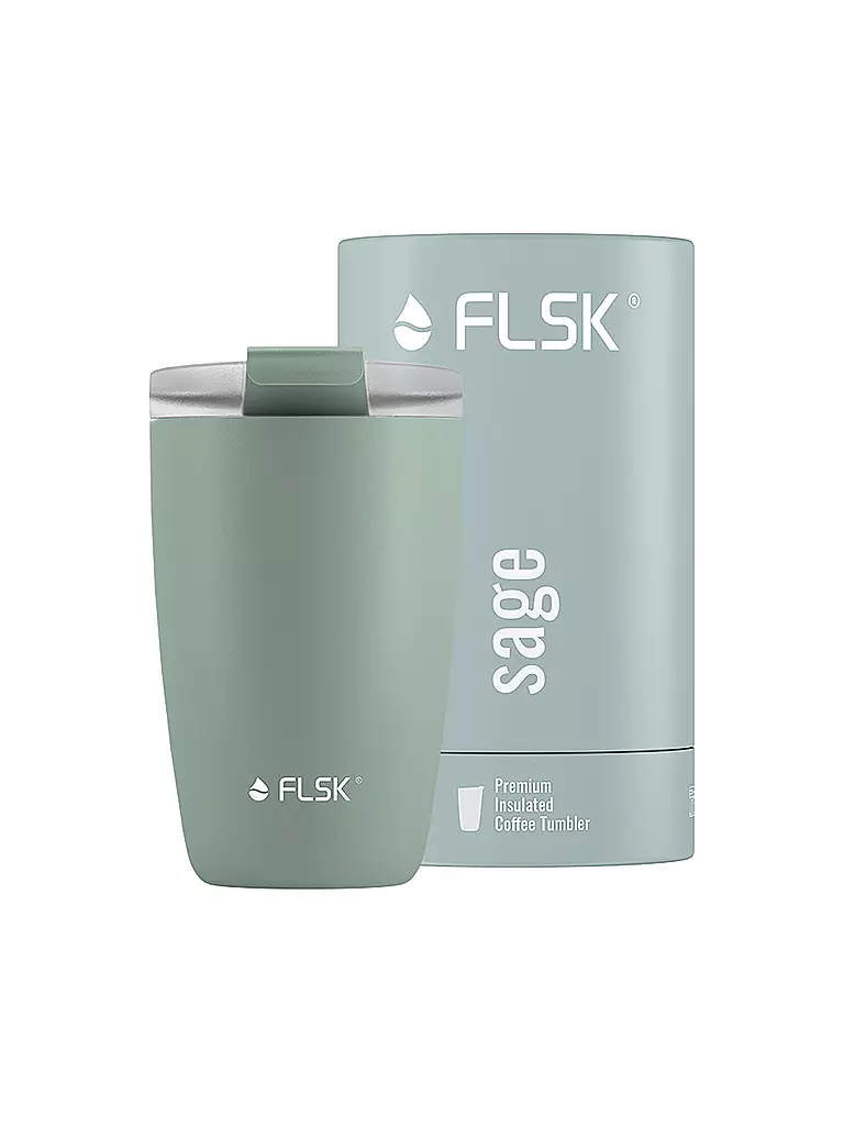 FLSK | Isolierbecher - Thermosbecher CUP Coffee to go-Becher 0,35l Sage | dunkelgrün