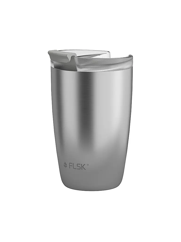 FLSK | Isolierbecher - Thermosbecher CUP Coffee to go-Becher 0,35l Stainless | silber