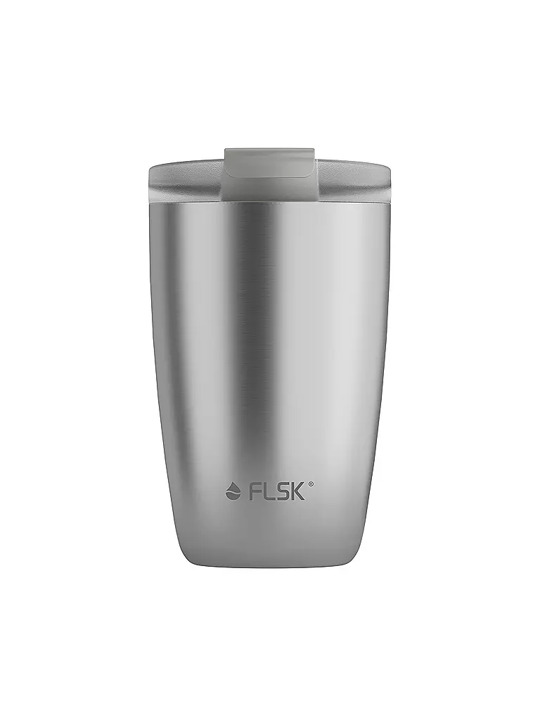 FLSK | Isolierbecher - Thermosbecher CUP Coffee to go-Becher 0,35l Stainless | silber