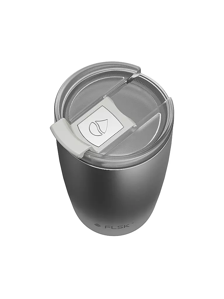 FLSK | Isolierbecher - Thermosbecher CUP Coffee to go-Becher 0,35l Stainless | silber