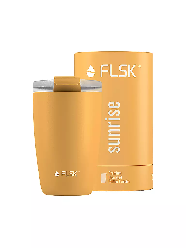 FLSK | Isolierbecher - Thermosbecher CUP Coffee to go-Becher 0,35l Sunrise | gelb