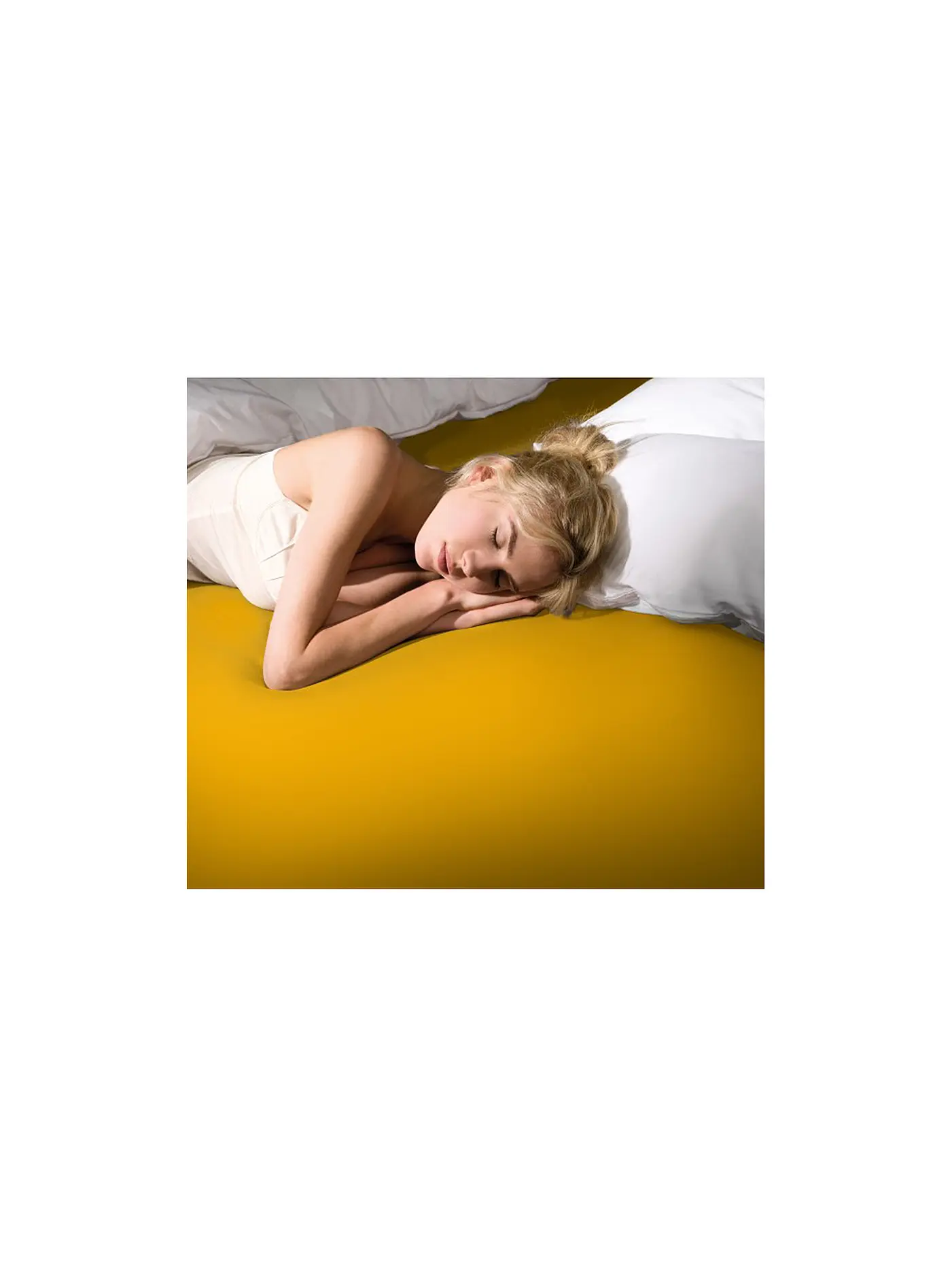 FORMESSE | Jersey-Spannleintuch "Bella Donna"  90/190 cm - 100/220cm (Wollweiss) | gelb