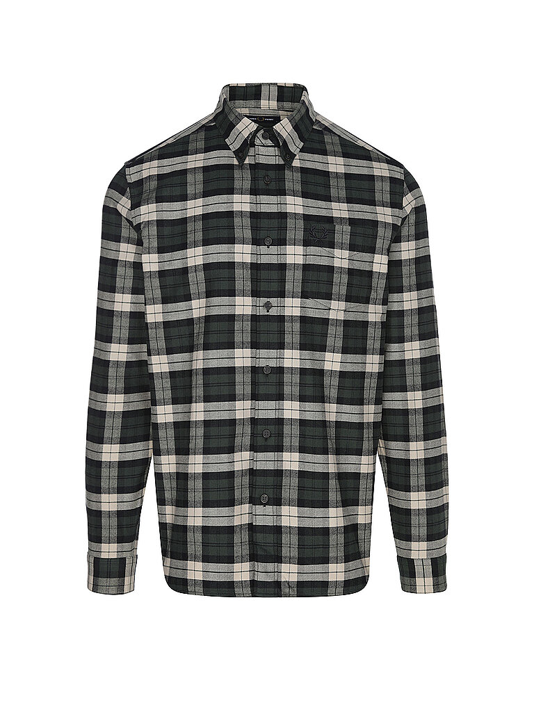FRED PERRY Hemd Regular Fit dunkelgrün