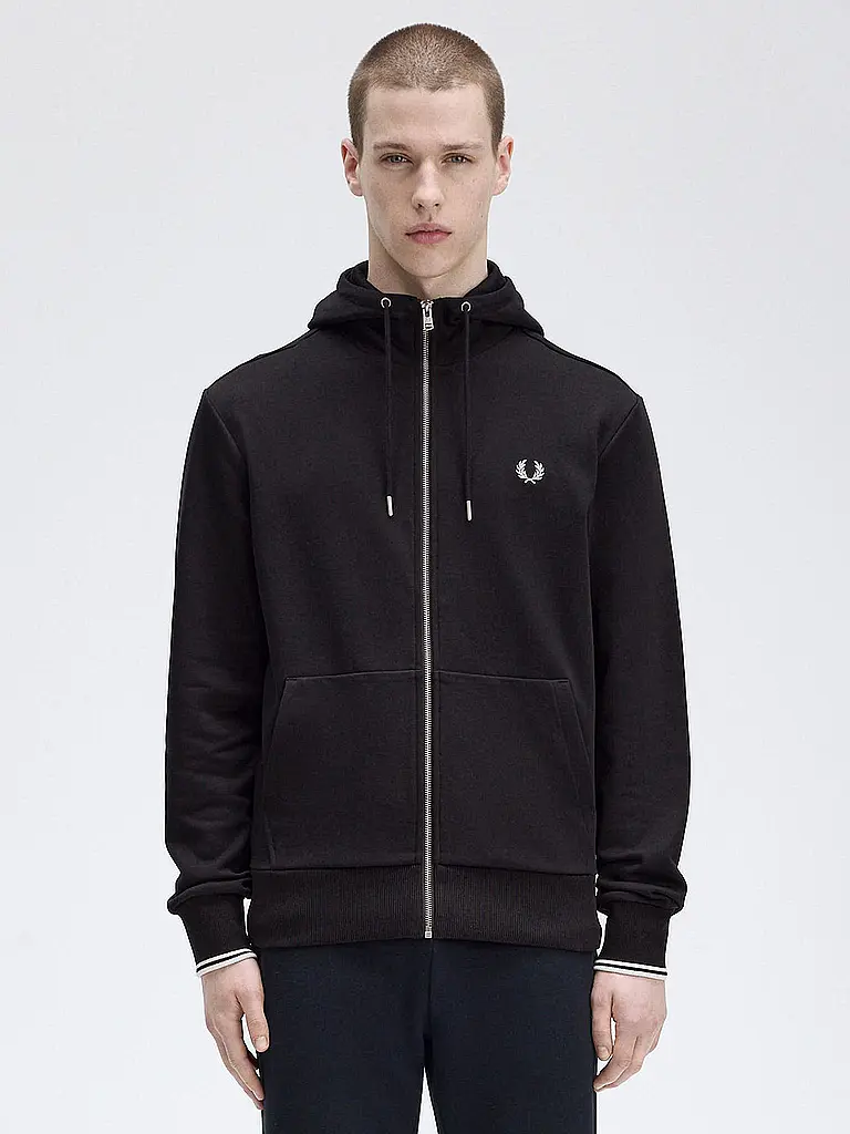 FRED PERRY | Sweatjacke  | schwarz