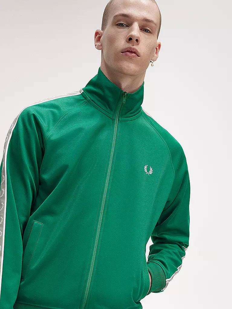FRED PERRY | Sweatjacke  | grün
