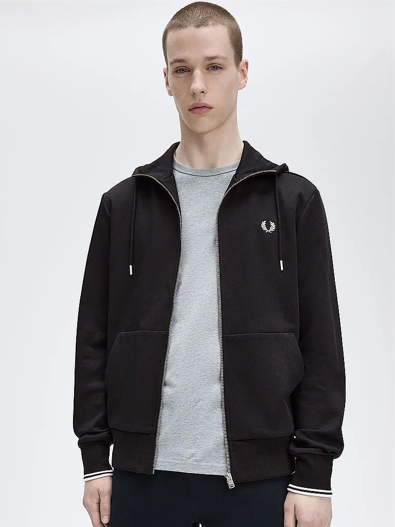 FRED PERRY | Sweatjacke  | schwarz