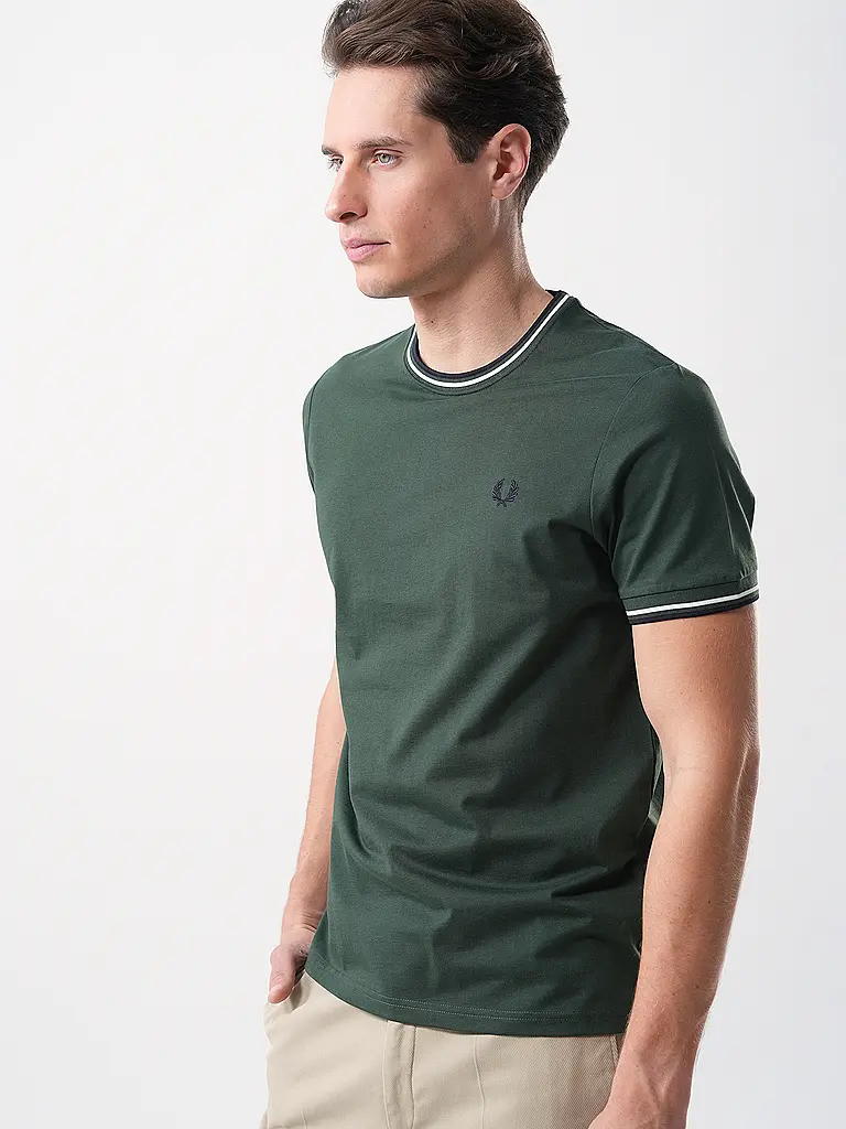 FRED PERRY | T-Shirt  | Dunkelgrün