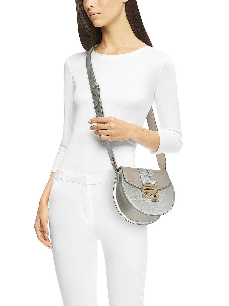 FURLA | Ledertasche - Crossbody " Metropolis " | silber