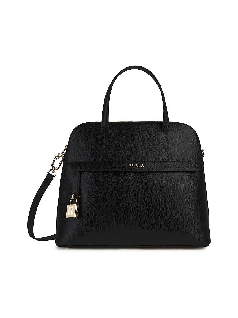 FURLA | Ledertasche - Henkeltasche "Piper Dome" M | schwarz