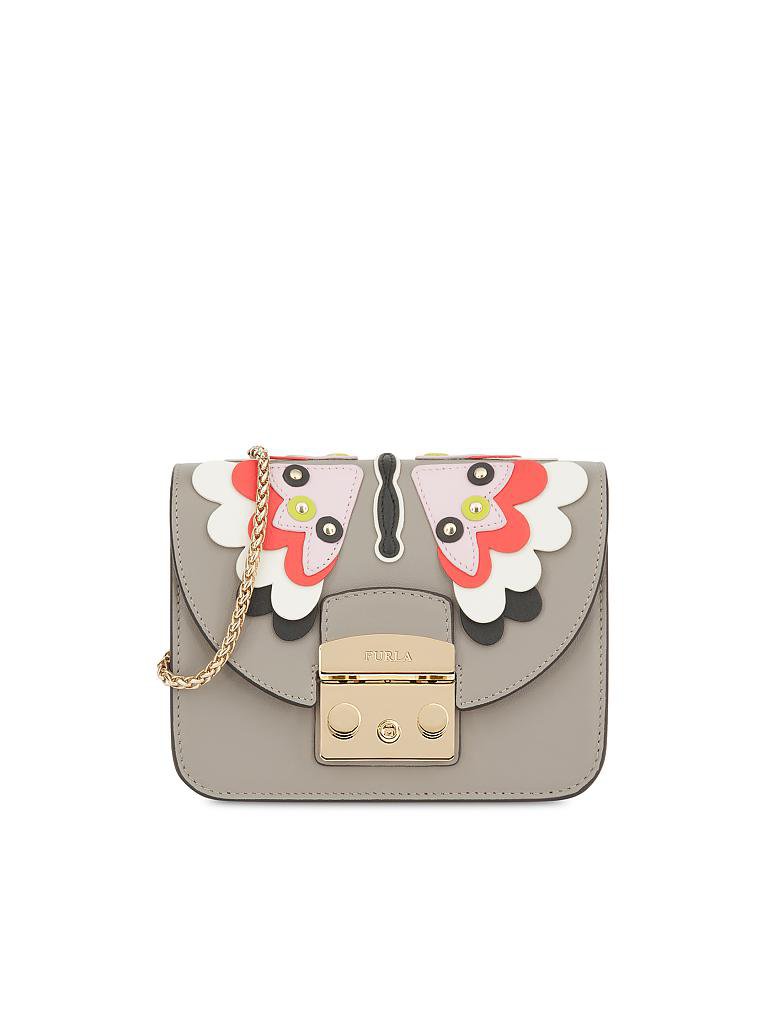 FURLA | Ledertasche - Minibag/Crossbody "Metropolis" | grün
