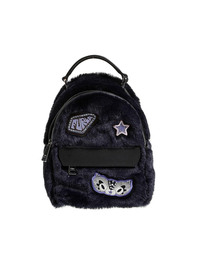 FURLA | Mini-Rucksack in Felloptik "Favola" | blau