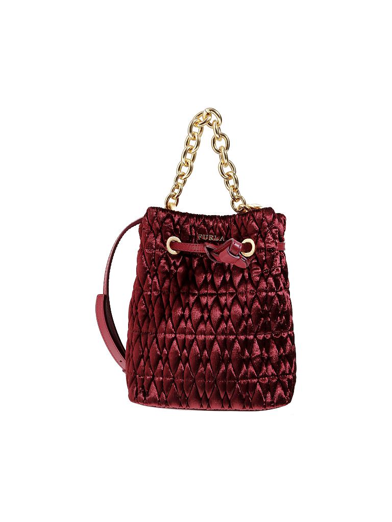 FURLA | Samttasche - Mini-Beuteltasche "Stacy Cometa" | rot