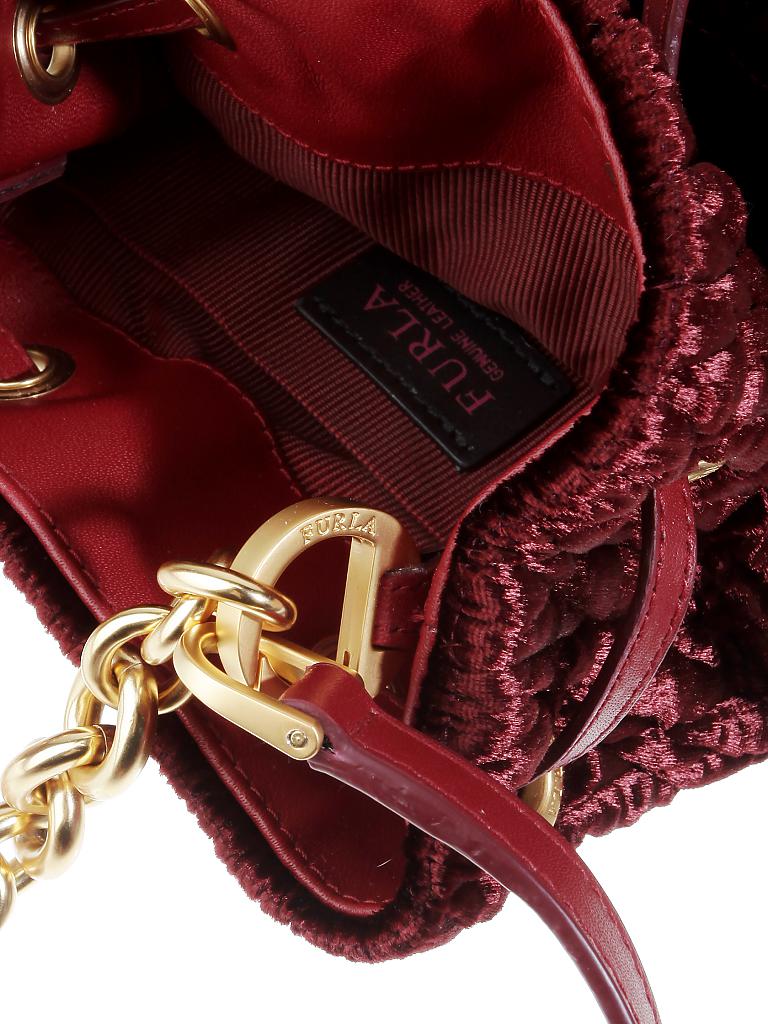FURLA | Samttasche - Mini-Beuteltasche "Stacy Cometa" | rot