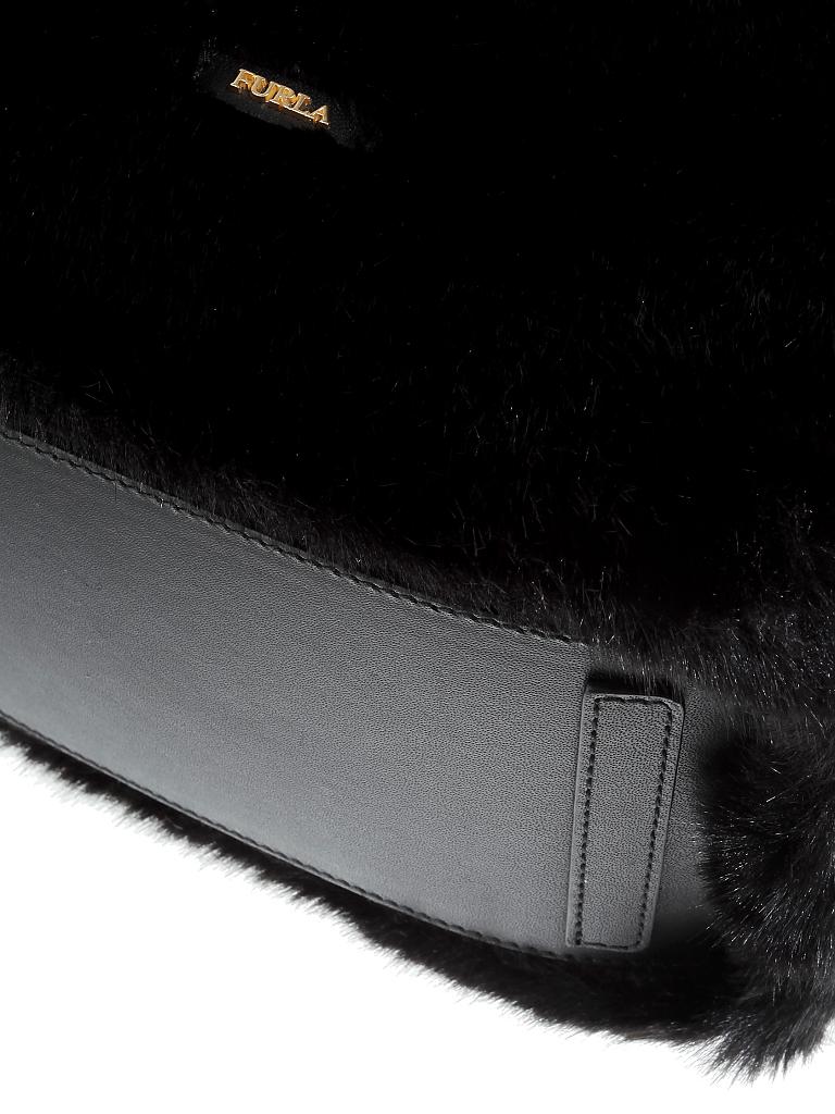 FURLA | Tasche in Felloptik - Beuteltasche "Stacy Nuvola" | schwarz