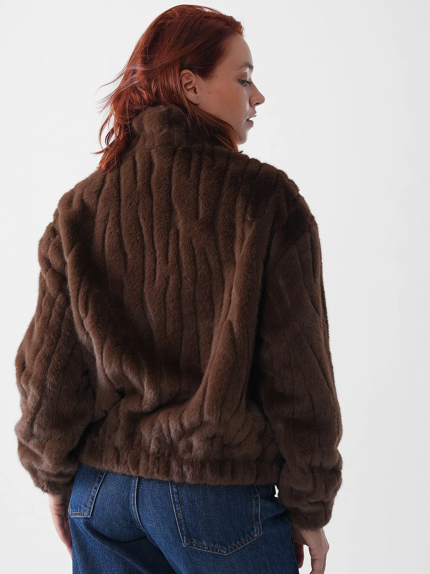 FYNCH HATTON | Jacke in Felloptik  | braun