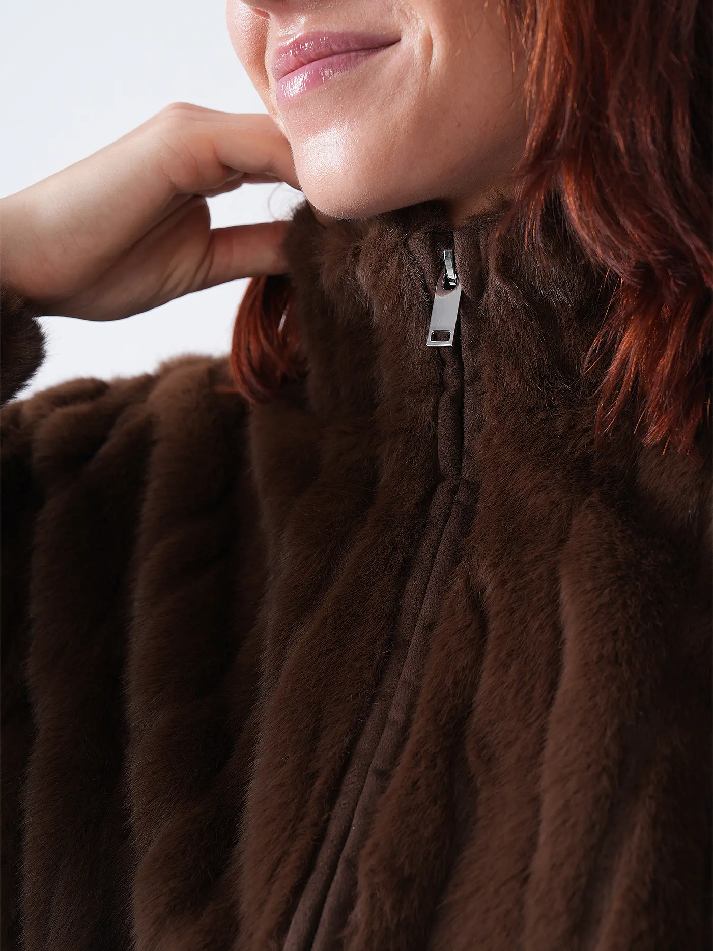 FYNCH HATTON | Jacke in Felloptik  | braun