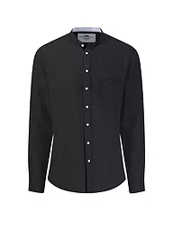 FYNCH HATTON | Leinenhemd Casual Fit | schwarz