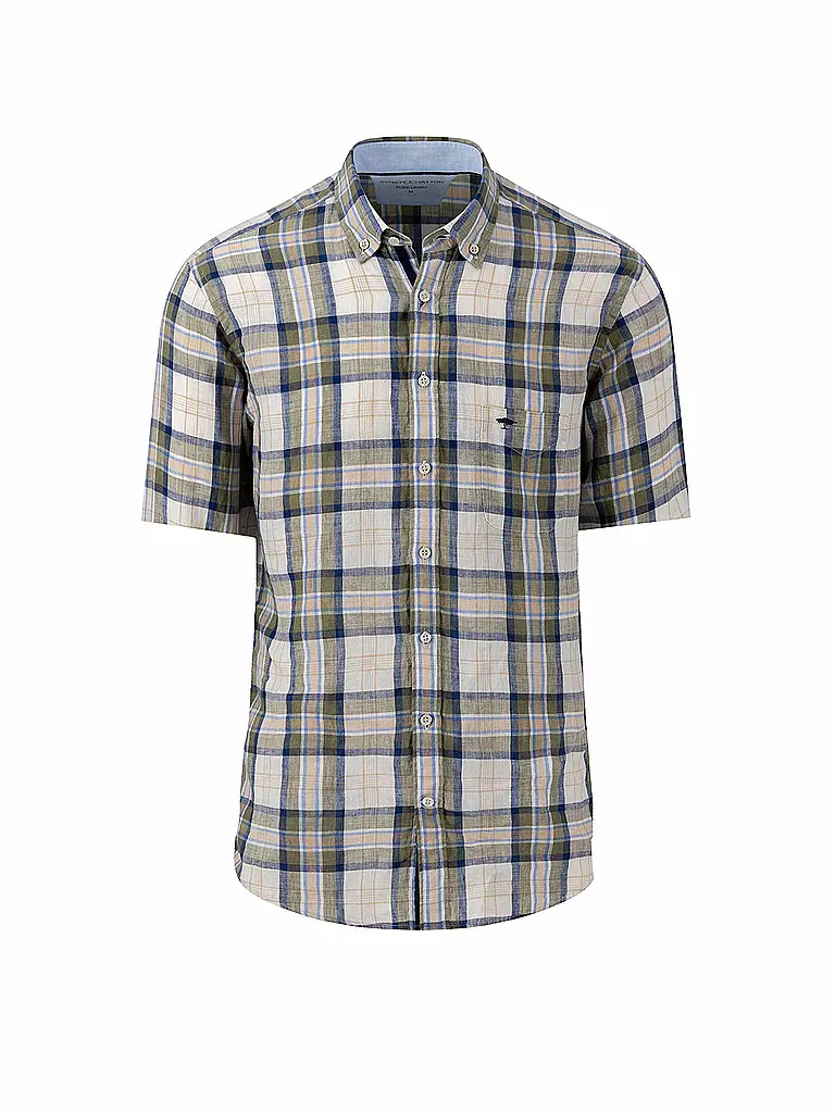 FYNCH HATTON | Leinenhemd Casual Fit | olive