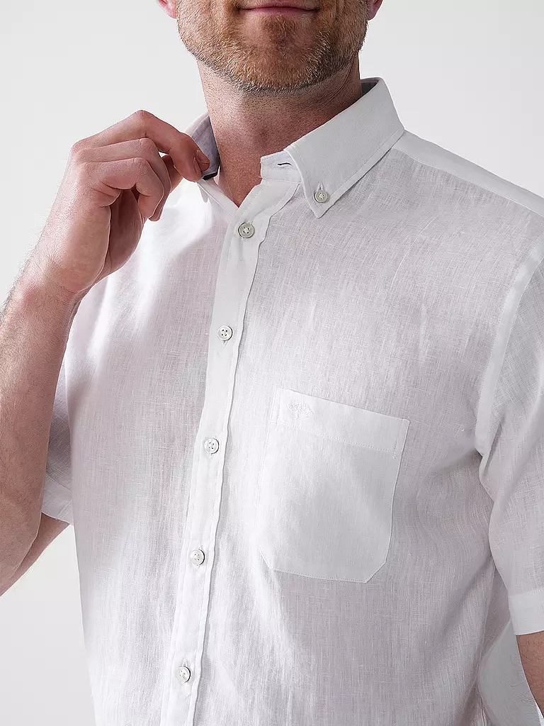 FYNCH HATTON | Leinenhemd Casual Fit | weiss