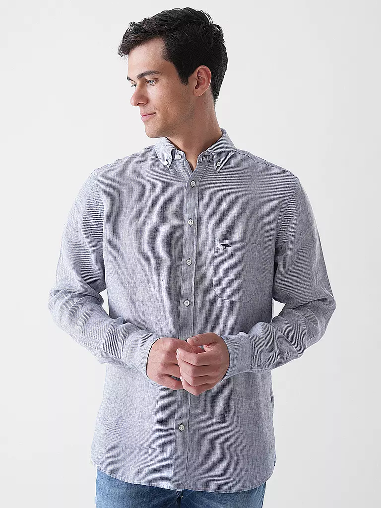 FYNCH HATTON | Leinenhemd Casual Fit | hellblau