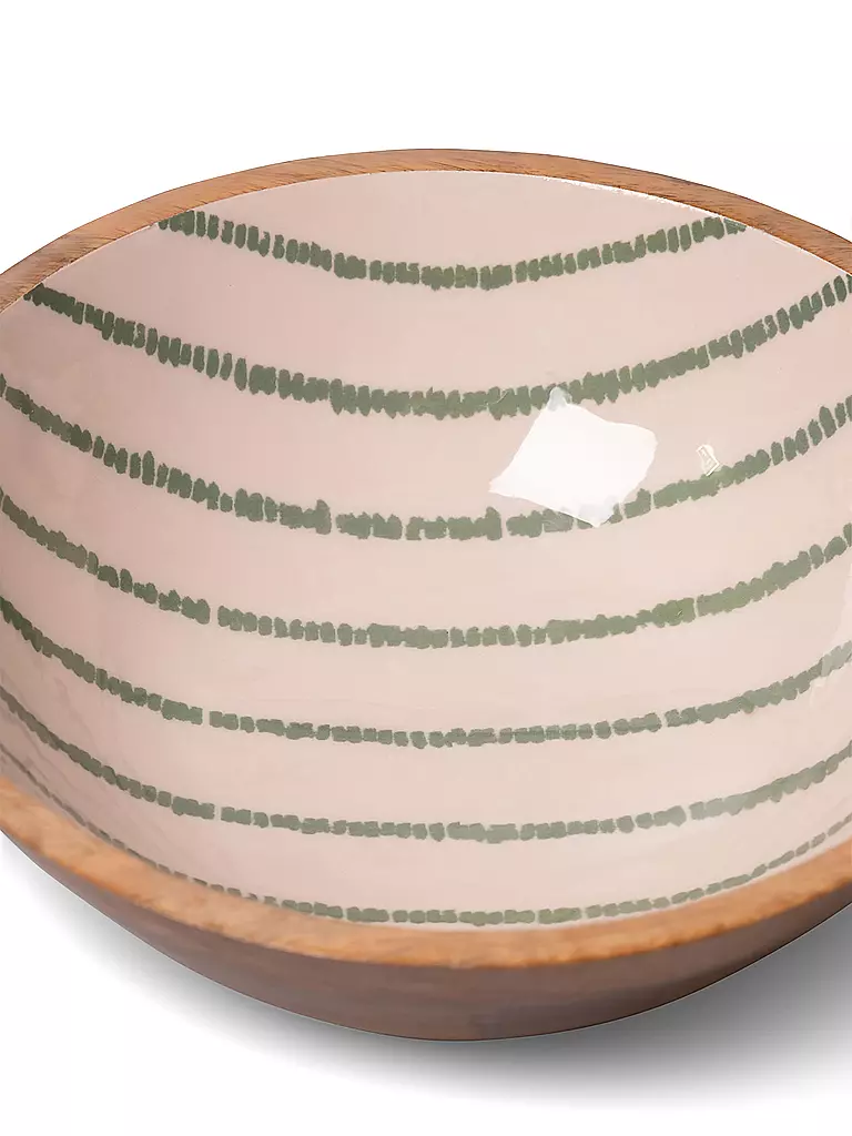 FYNCH HATTON | Schüssel 30cm SINGITA Leaf Green Stripe  | dunkelgrün