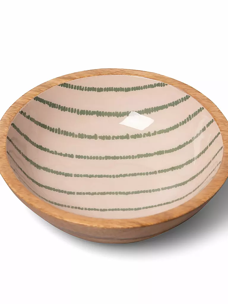 FYNCH HATTON | Schüssel klein 20cm SINGITA Leaf Green Stripe  | dunkelgrün