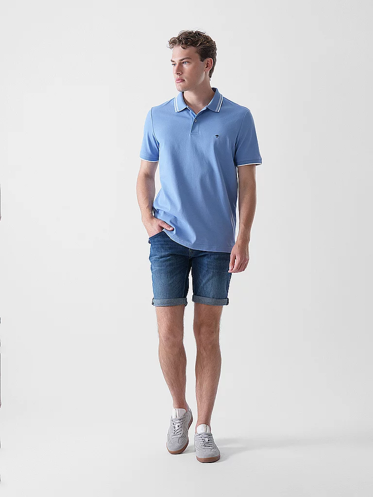 Fynch-Hatton Polo Short Sleeve Contrast Tipping Crystal Blue XL 2