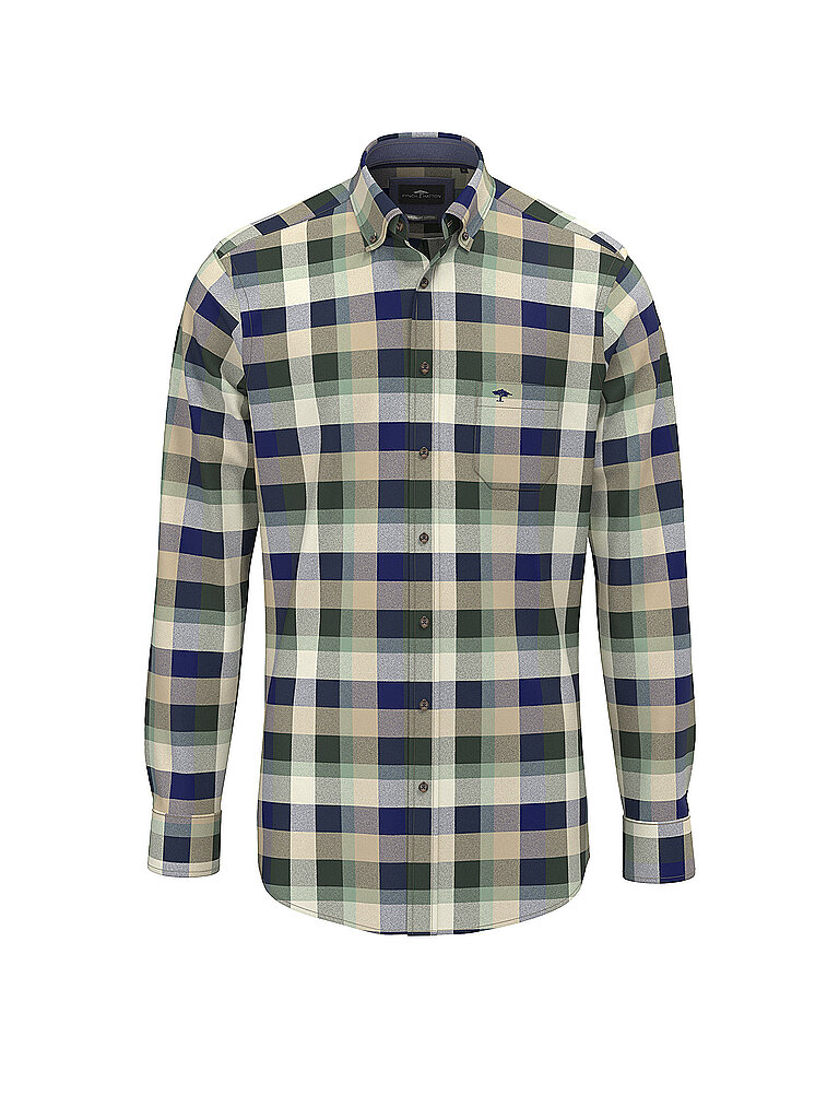 FYNCH-HATTON Flanellhemd Regular Fit  dunkelgrün | S