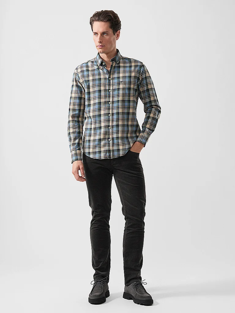 Fynch-Hatton Flannel Shirt Regular Fit Beige XXXL 2