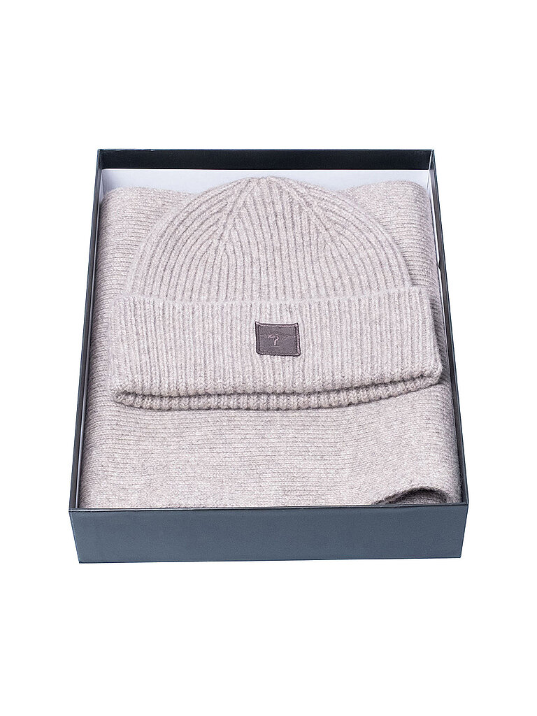 Set 2-teilig Mütze und Schal beige herren