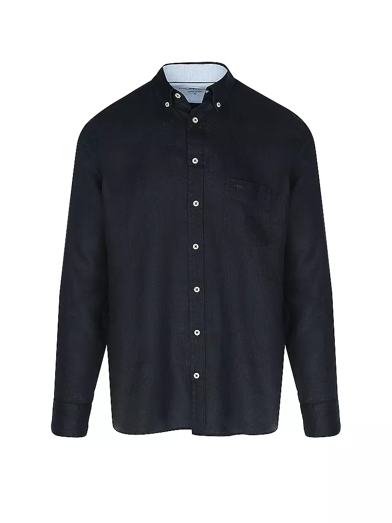 FYNCH-HATTON | Leinenhemd Casual Fit | dunkelblau