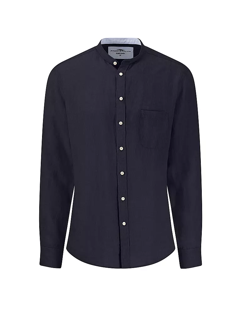 FYNCH-HATTON | Leinenhemd Casual Fit | dunkelblau