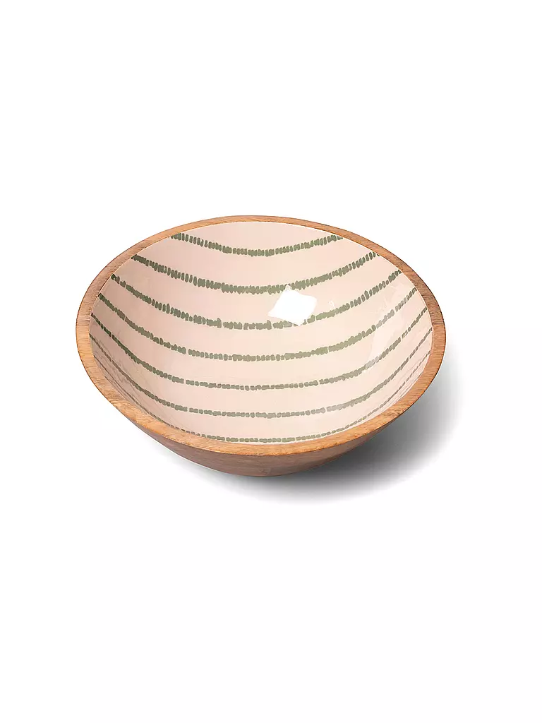 FYNCH-HATTON | Schüssel 30cm SINGITA Leaf Green Stripe  | Dunkelgrün