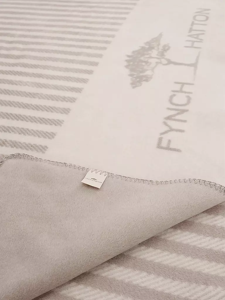 FYNCH-HATTON | Wohndecke 150x210cm KOMBERS STRIPED | hellgrau